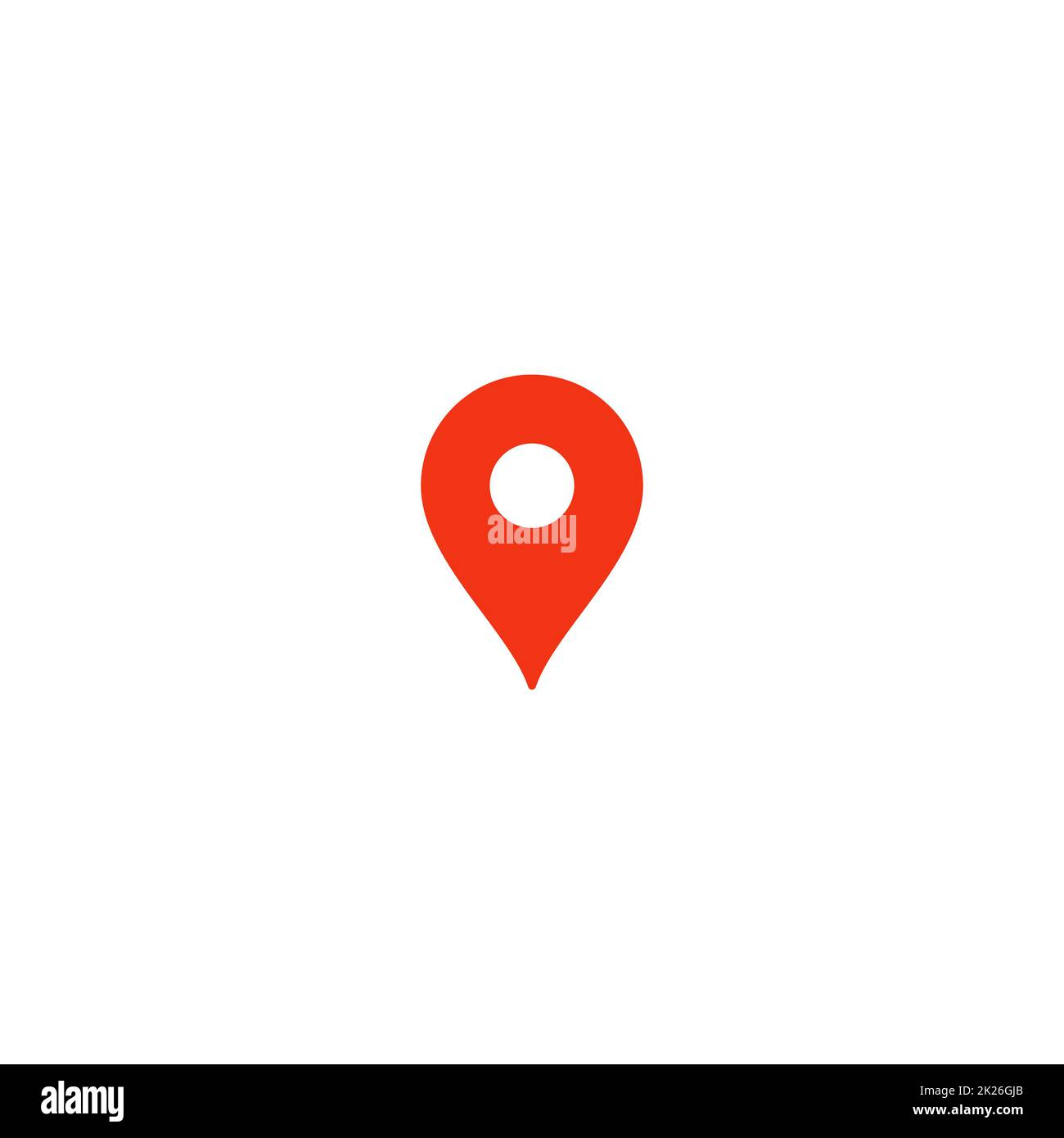 Location pin icon. Red pointer. Simple flat point template. Infographic design element for