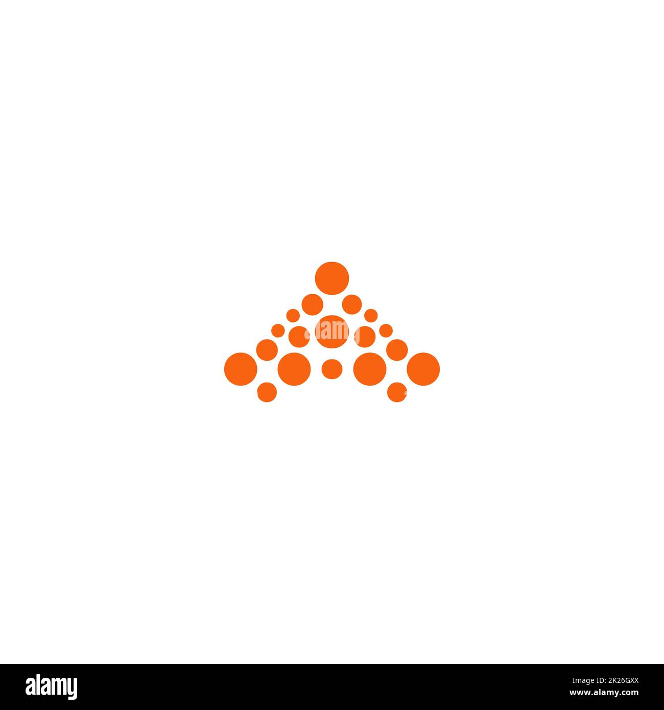 Premium abstract logo template. Vector circles shape. Modern orange company logotype. Vector emblem on white background. Stock Photo