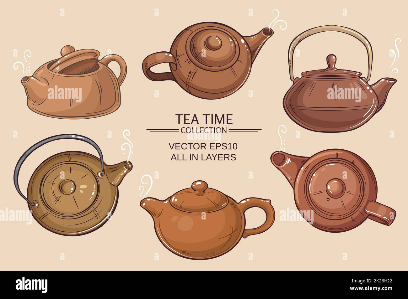 teapots set Stock Photo