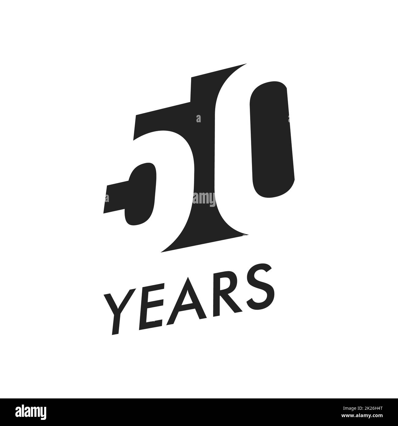 Fifty years vector emblem template. Anniversary symbol, negative space ...