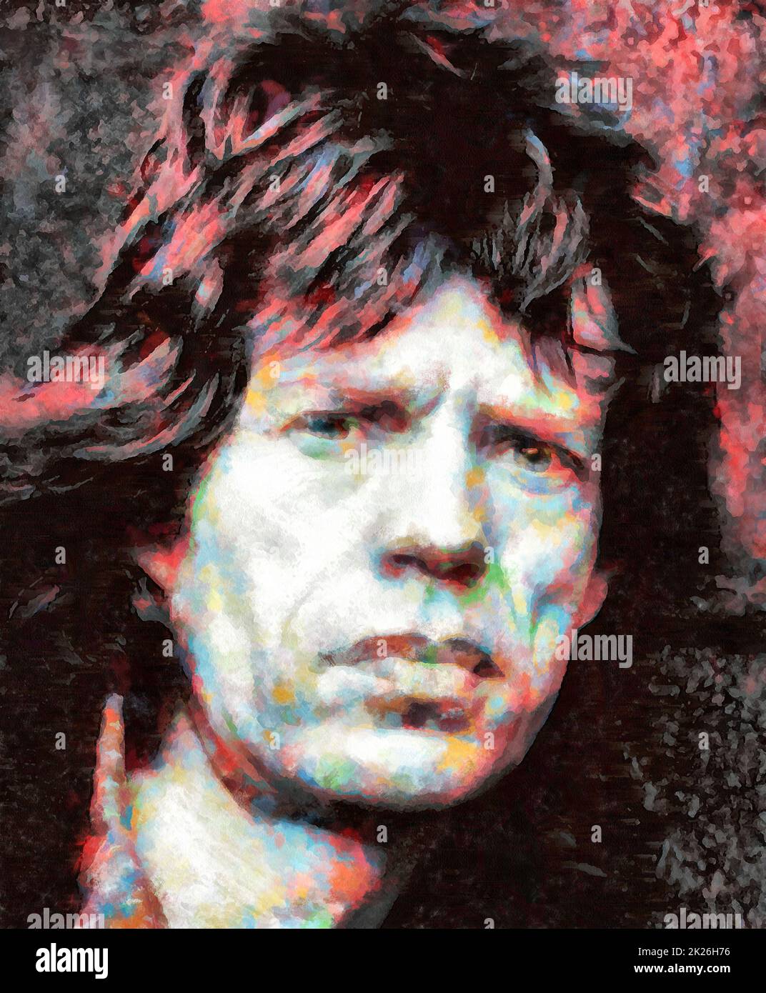 Illustrations  Portrait Mick Jagger , rock musician ,Pop Art, Stock Photo