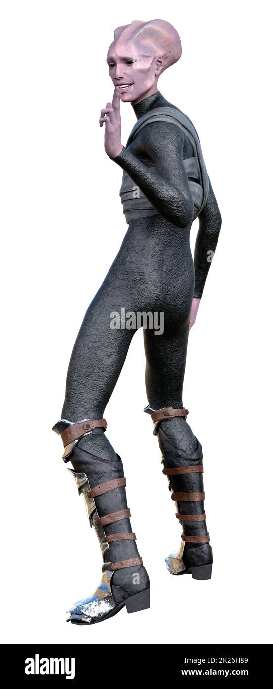 3D Rendering Fantasy Alien on White Stock Photo - Alamy