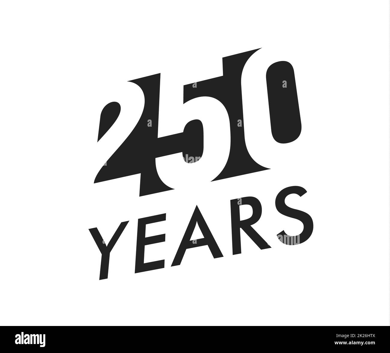 Two hundred fifty years vector emblem template. Anniversary symbol