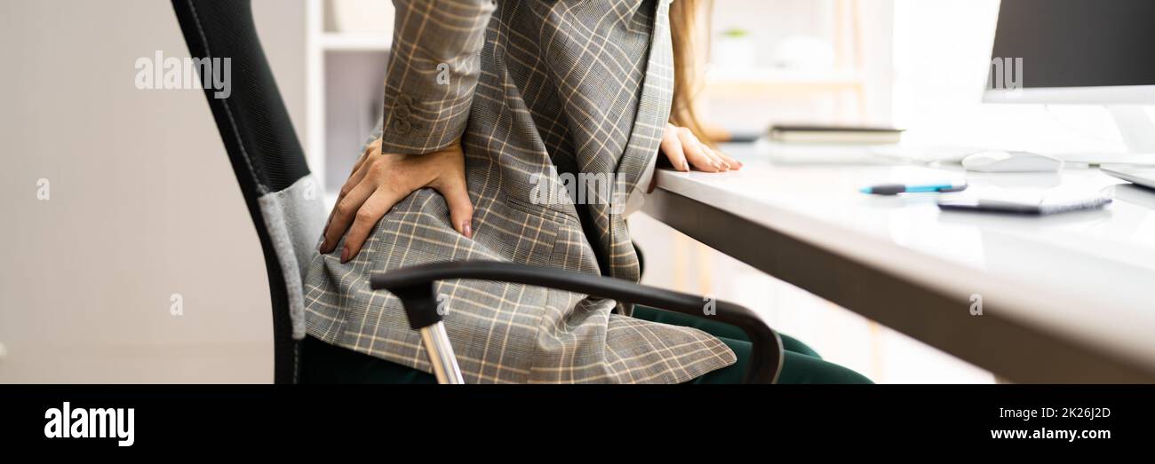 Ergonomic Computer Chair Bad Posture Stock Photo Alamy
