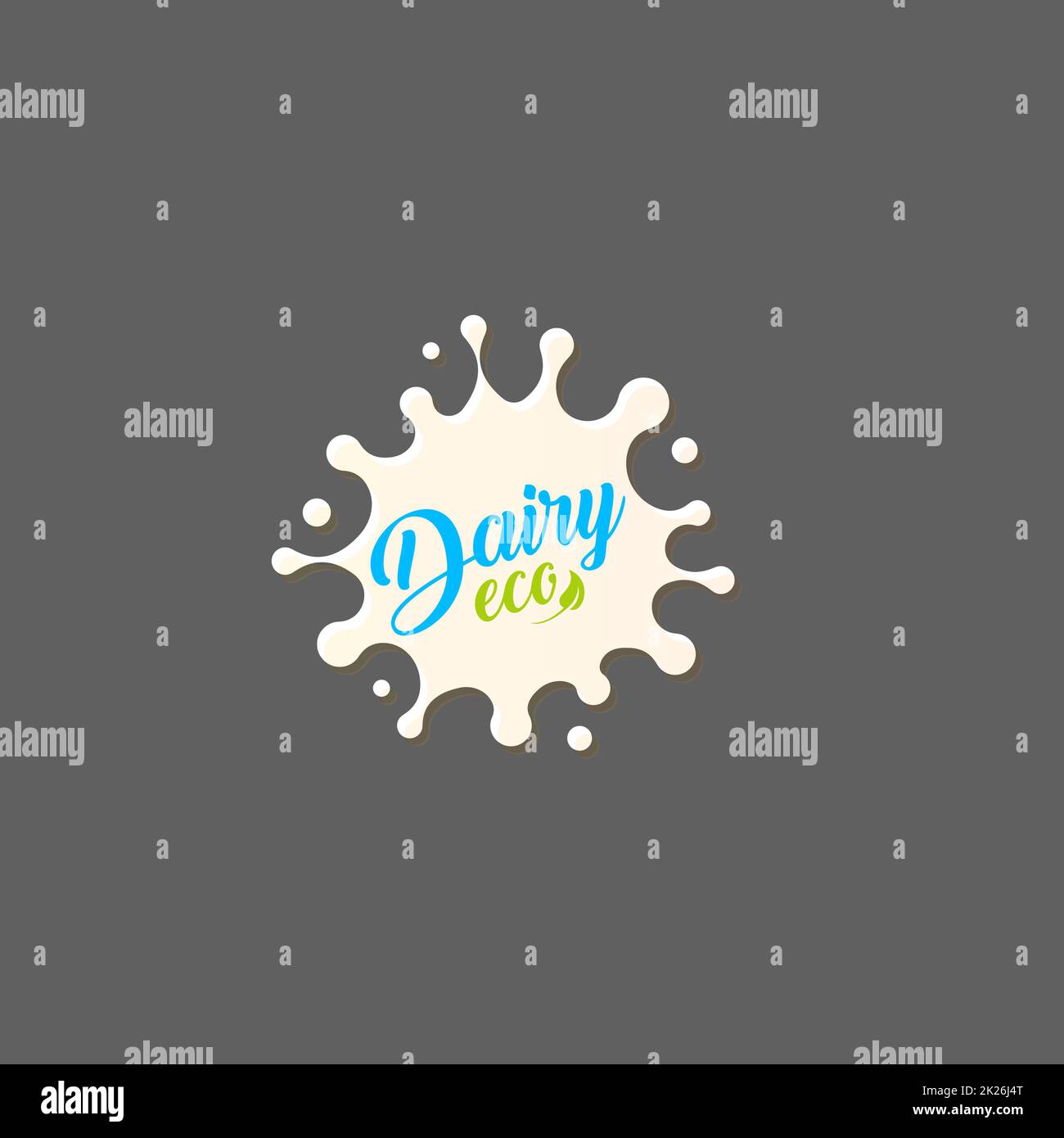 Fresh Milk splash vector icon. White blot, drop illustration. Dairy logo template. Yogurt and cream sign design. Stock Photo