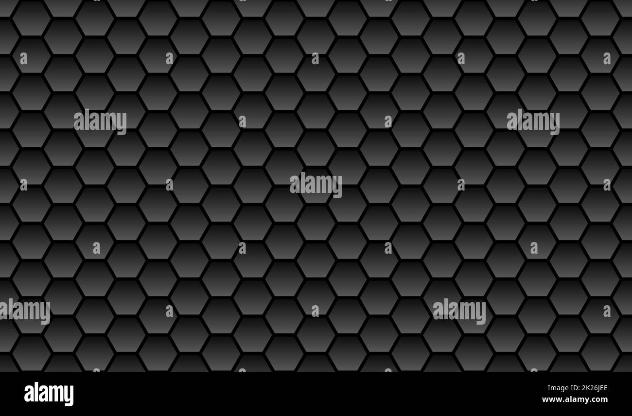 Seemless background: Black grey honeycomb structure Stock Photo