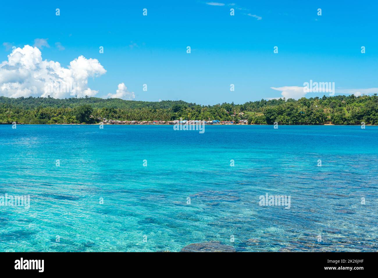 Bomba is a main town on the Togian Islands in Sulawesi Stock Photo