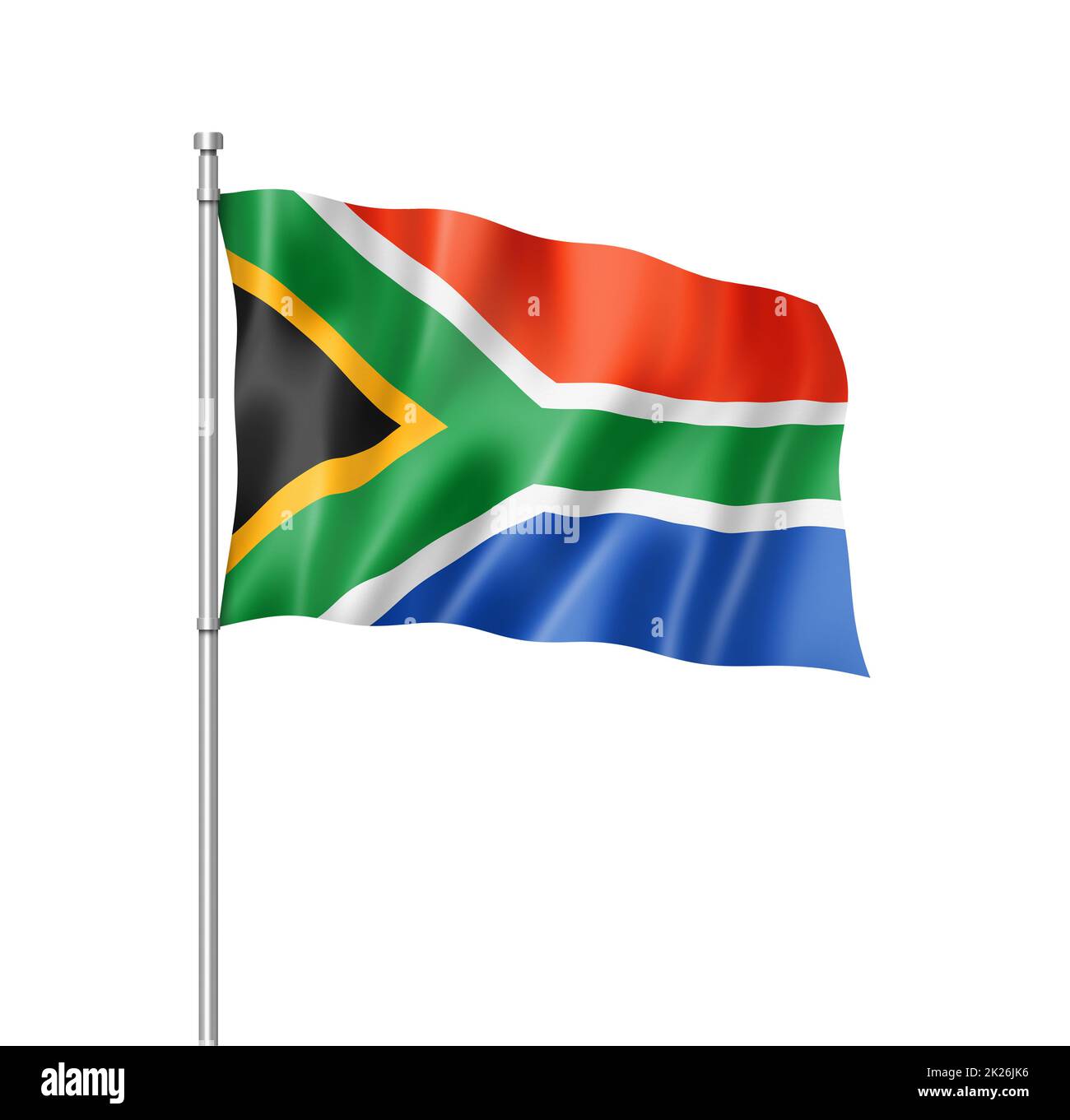 South African flag isolated on white Stock Photo Alamy