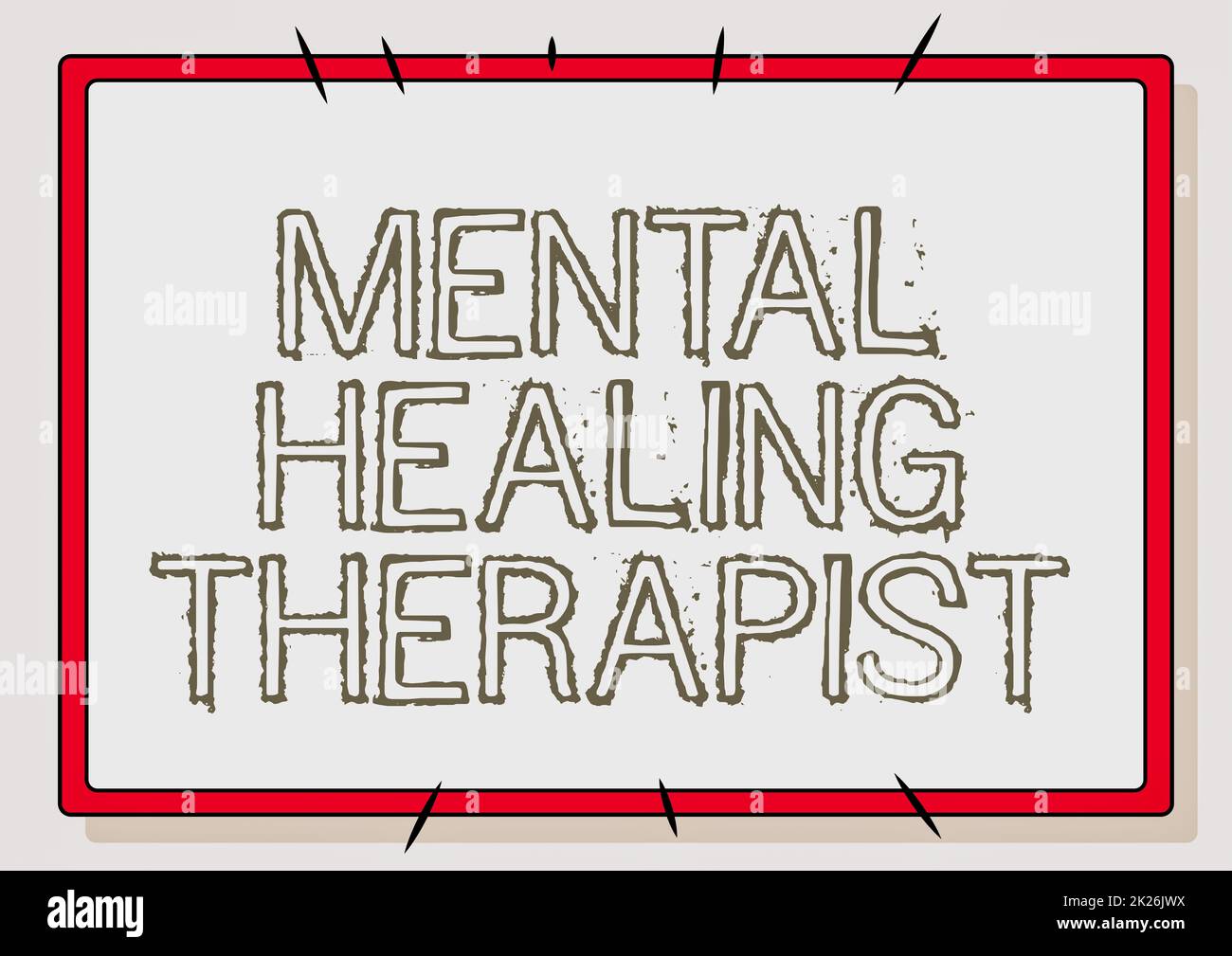 Conceptual display Mental Healing Therapist. Word for helping a person express emotions in healthy ways Line Illustrated Backgrounds With Various Shapes And Colours. Stock Photo