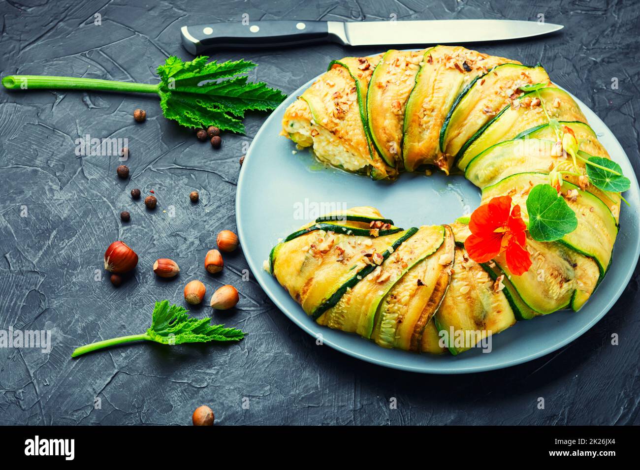 Vegetable terrine of zucchini Stock Photo Alamy
