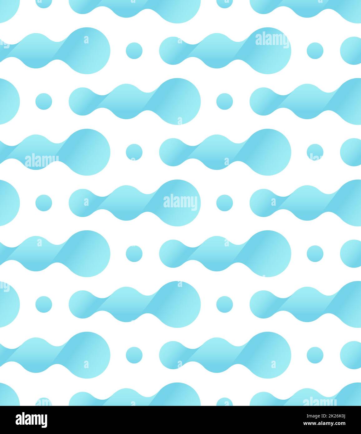 Water bubbles, waves, microbe, virus, bacteria seamless texture. Blue