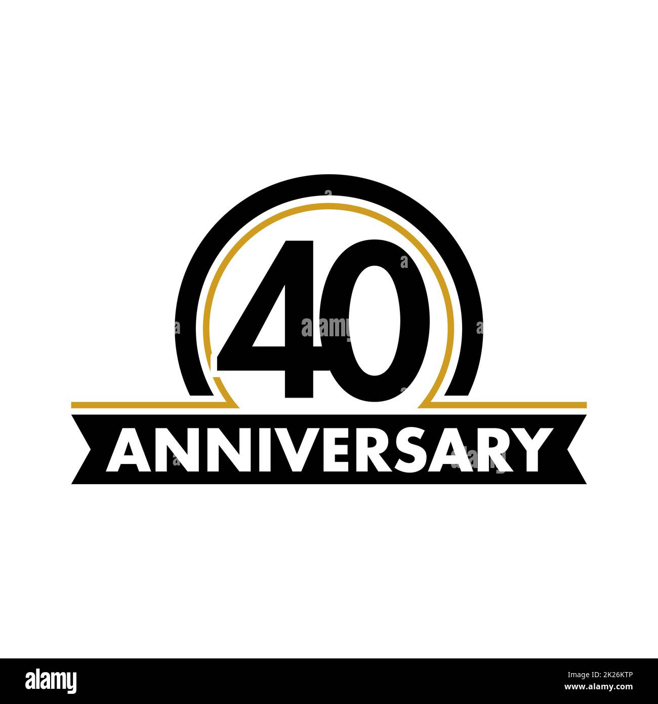 Anniversary vector unusual label. Fortieth anniversary symbol. 40 years ...
