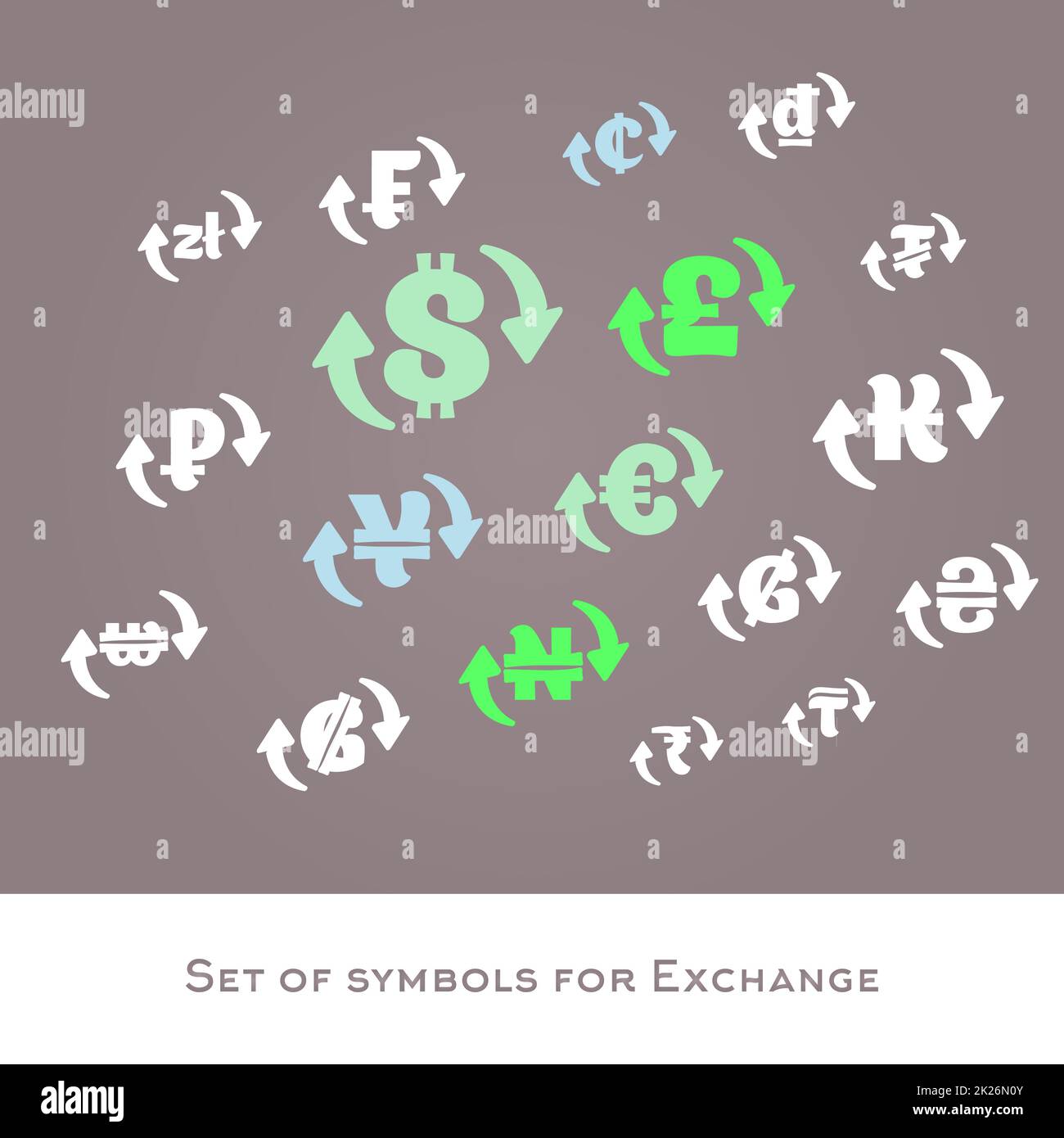 Isolated currency exchange signs vector set. International money