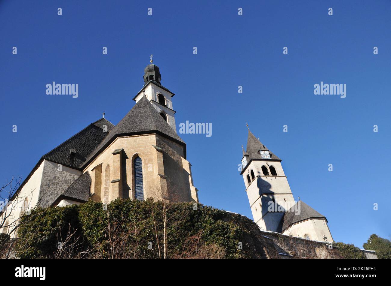 Kitbhel churches of Kitzbühel Stock Photo - Alamy