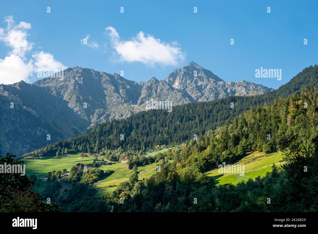 landscape in the Vinschgau, South Tyrol, Italy Stock Photo