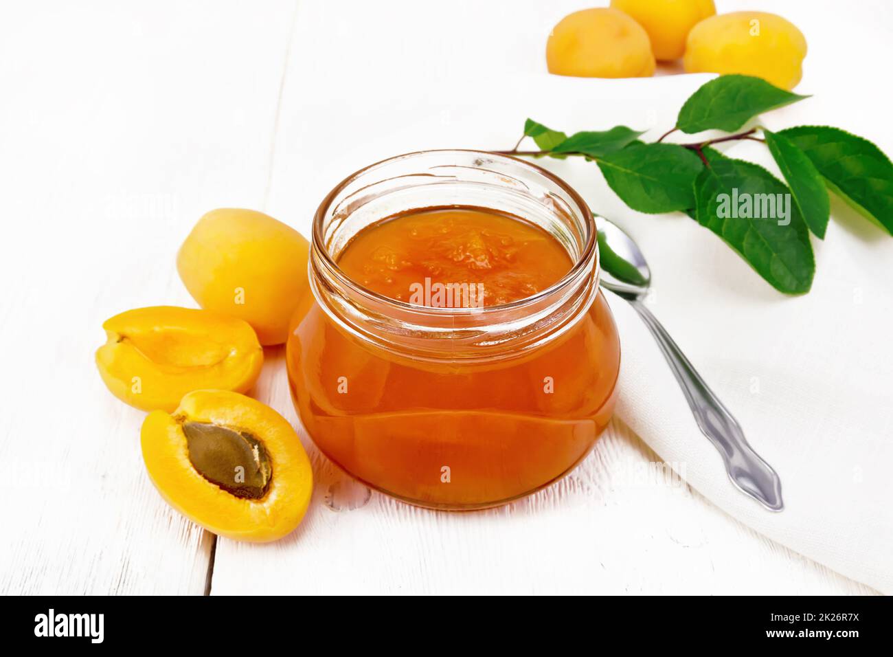 Apricot jam in glass jar hi-res stock photography and images - Alamy
