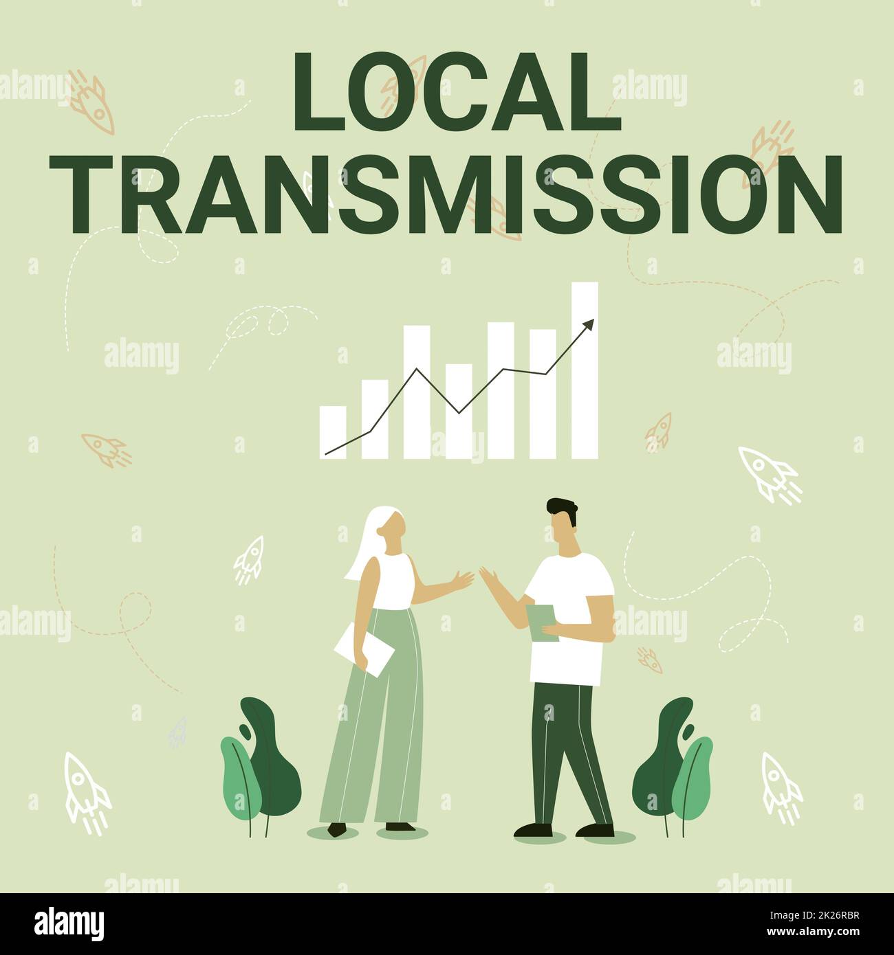 Writing displaying text Local Transmission, Word for clusteredacquired