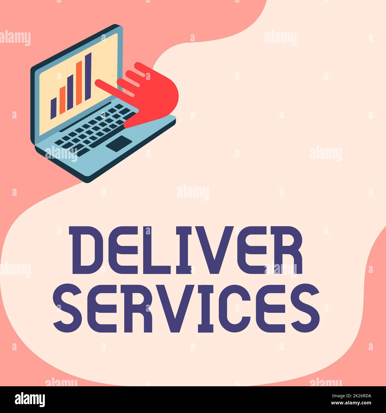 Inspiration showing sign Deliver Services. Word for sending any kind of assistance or products to an area Laptop Drawing Showing Graph Growth Hand Pointing Screen. Stock Photo