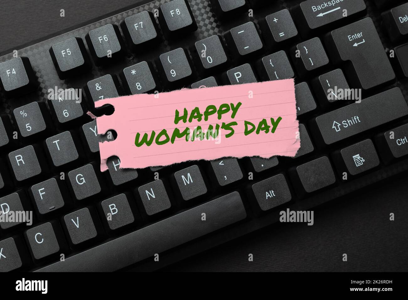 Text showing inspiration Happy Woman S Day. Internet Concept to commemorate the essence of every lady around the world Editing And Retyping Report Spelling Errors, Typing Online Shop Inventory Stock Photo