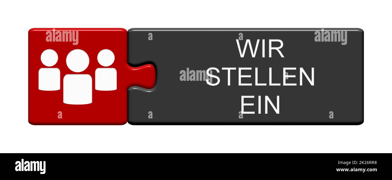 We are hiring in german language Puzzle Button icon Stock Photo Alamy