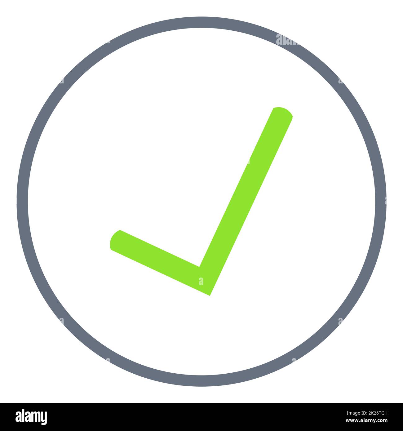 Grey circle with green Tick symbol Stock Photo Alamy