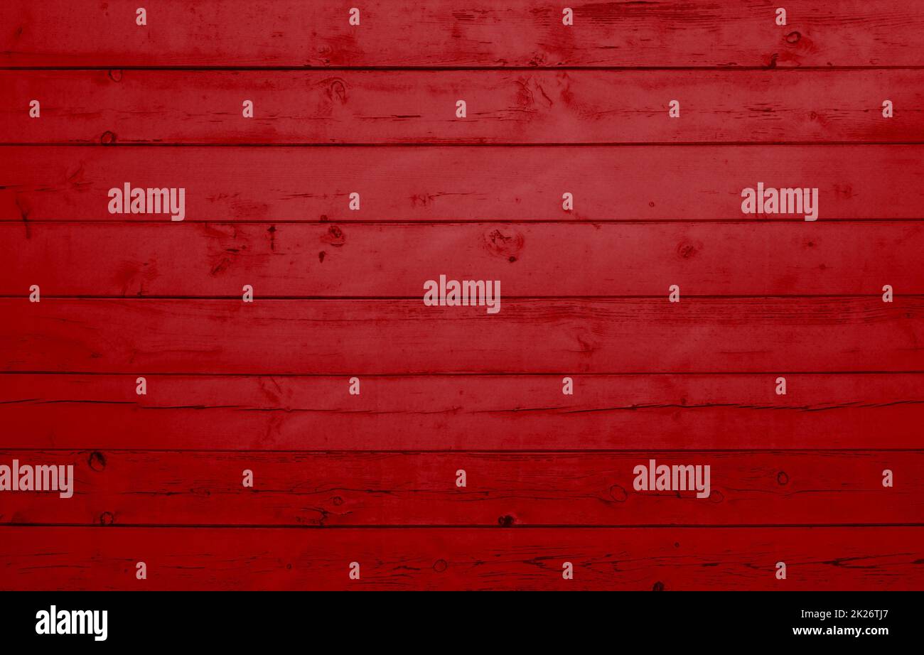Old red planks - Wooden background Stock Photo