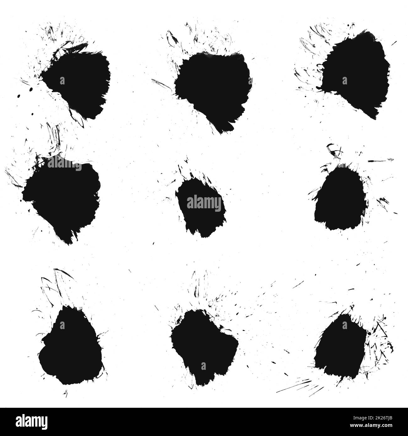 Blobs with black color on white background Stock Photo - Alamy