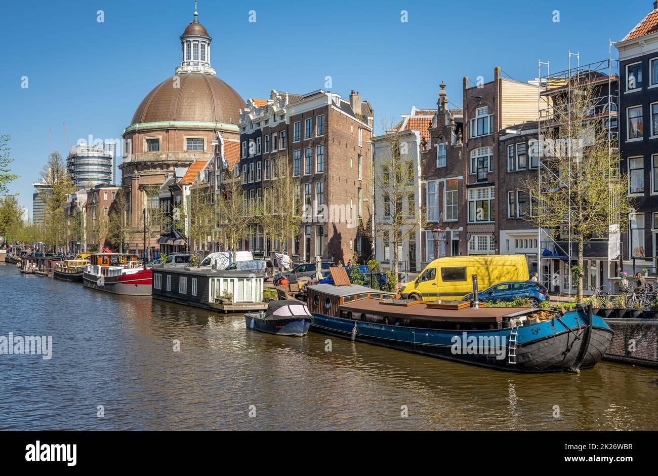 Spring evening in the West Canal belt (Grachtengordel) district, Amsterdam Stock Photo