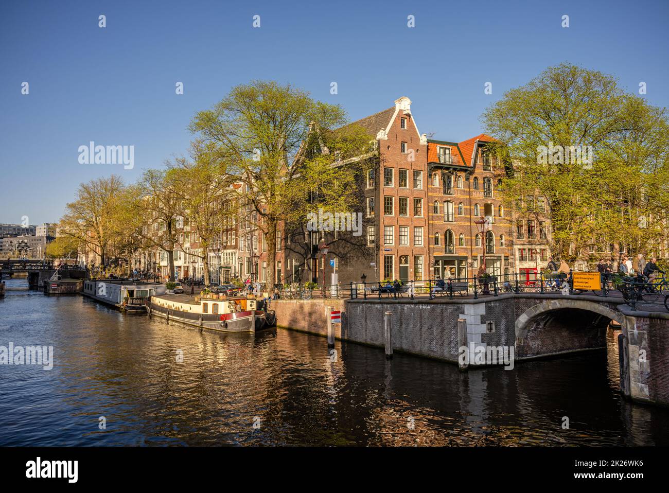 Spring evening in the West Canal belt (Grachtengordel) district, Amsterdam Stock Photo
