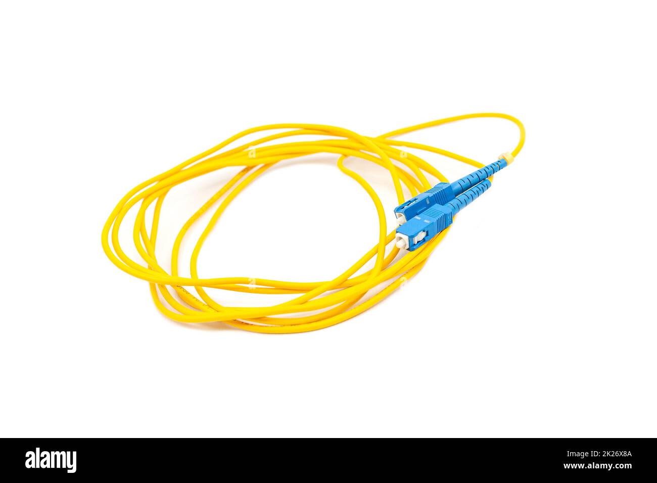 Fiber optic cables isolated on white background Stock Photo