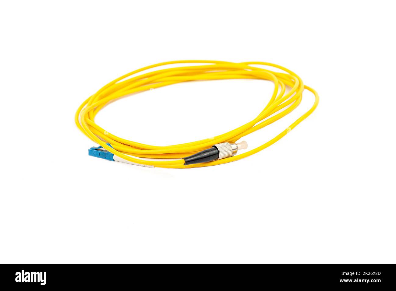 Fiber optic cables isolated on white background Stock Photo