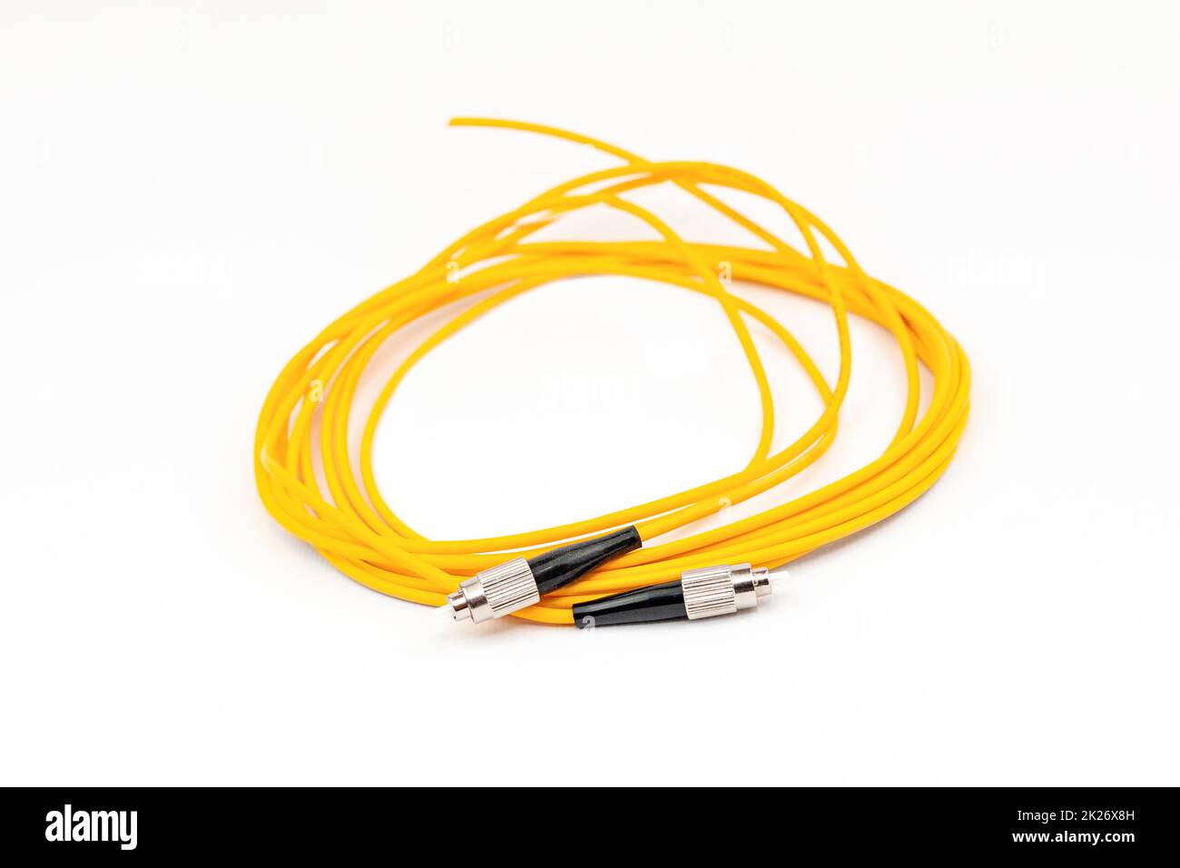 Fiber optic cables isolated on white background Stock Photo