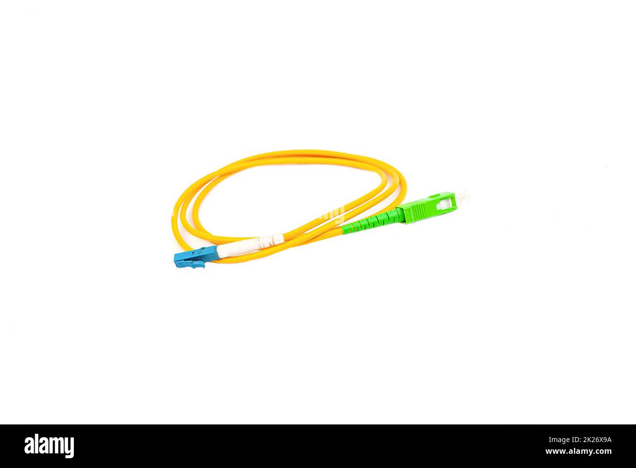 Fiber optic cables isolated on white background Stock Photo