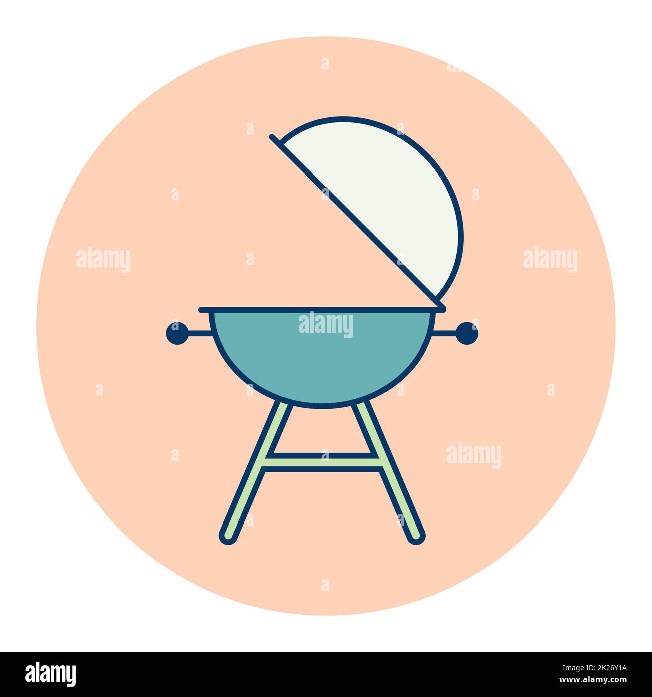 Grill barbeque cookout vector flat icon Stock Photo
