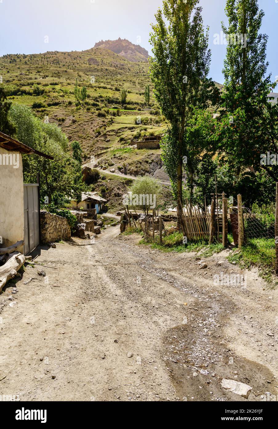 Road through a village Stock Photo