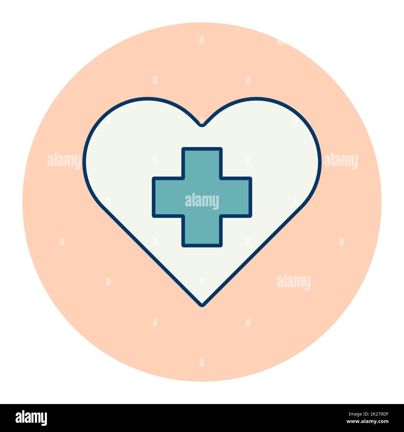 Cross inside heart vector icon. Medical sign Stock Photo - Alamy