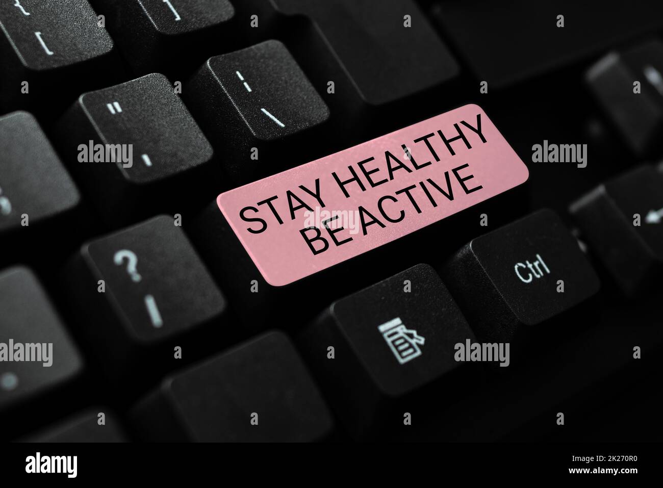Text sign showing Stay Healthy Be Active. Conceptual photo physical activity and having energy and strength Typing Online Class Review Notes, Abstract Retyping Subtitle Tracks Stock Photo