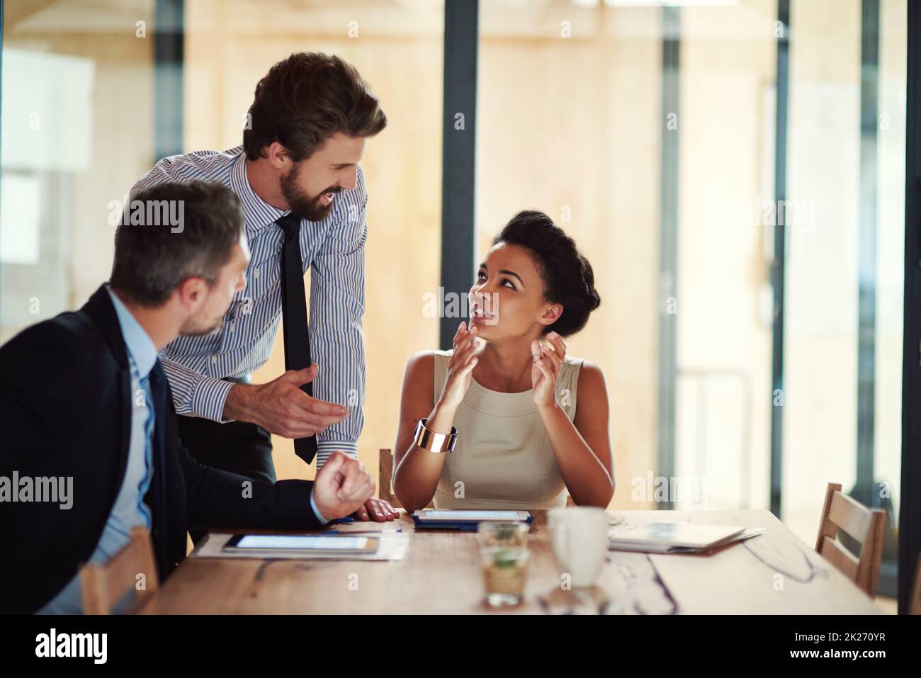 Building success as a team. Shot of a group of colleagues working together in an office. Stock Photo