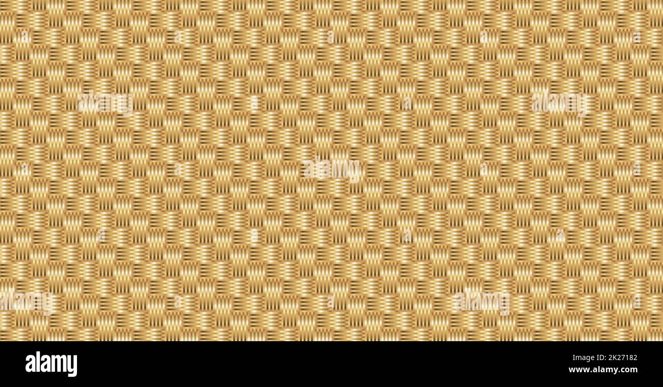 Panoramic golden wicker background, repeating elements - Vector Stock Photo