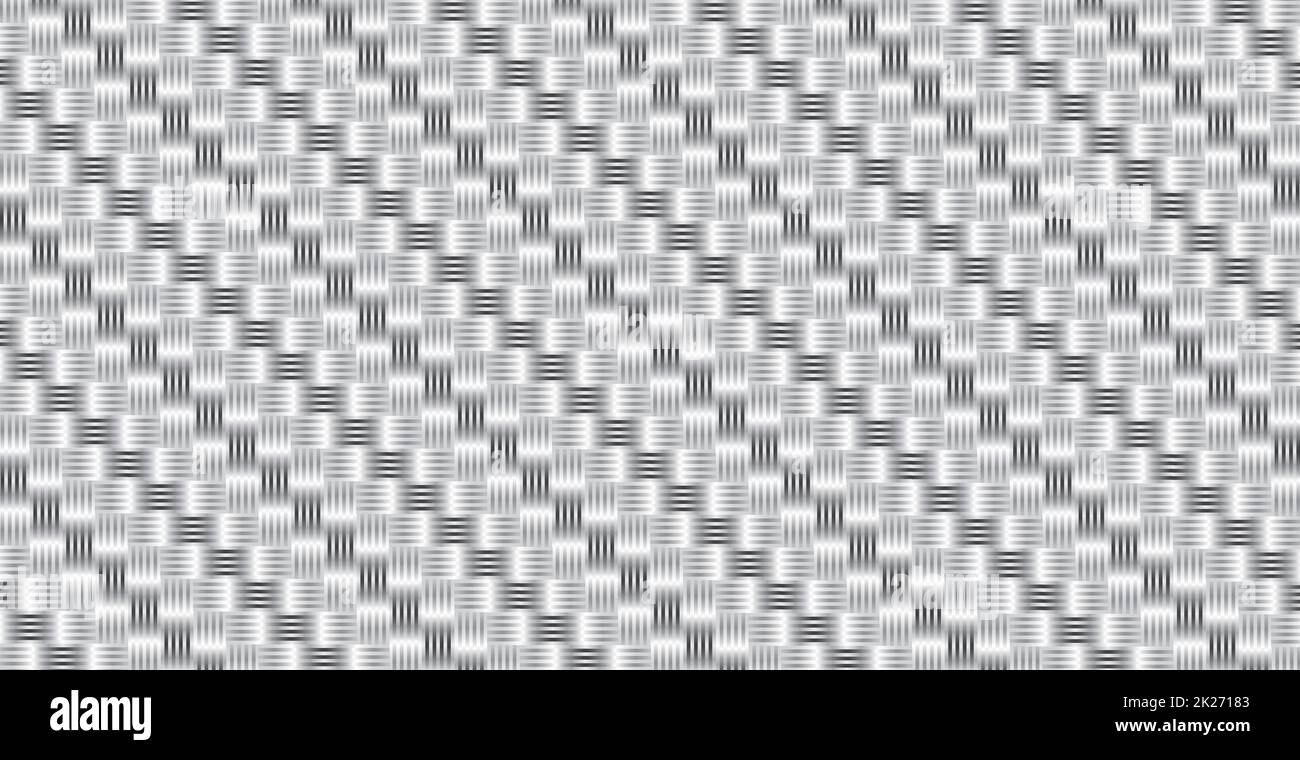 Panoramic Silver Metal Wicker Background, Repeating Elements - Vector Stock Photo