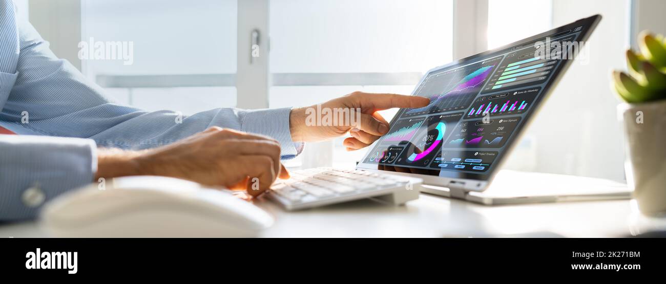 Data Analyst Using Data Analytics KPI Stock Photo