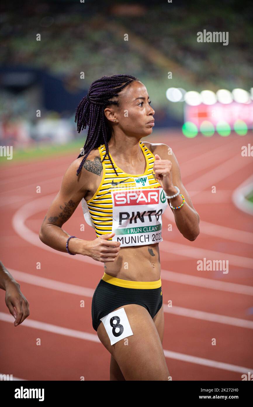 Tatjana Pinto participating in the 100 meters of the European Athletics