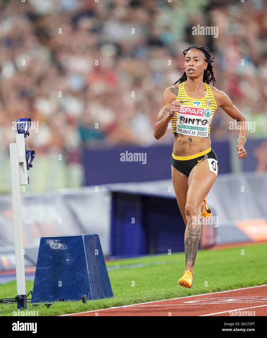Tatjana Pinto participating in the 100 meters of the European Athletics