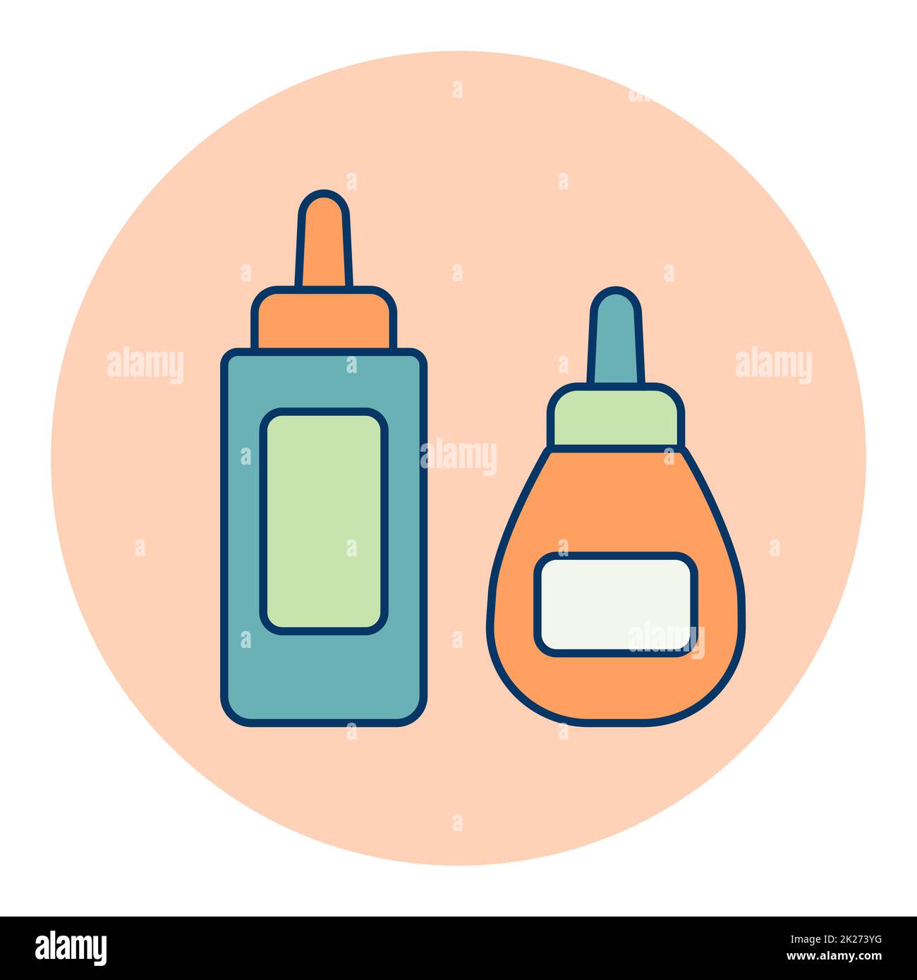 Ketchup mustard and mayonnaise spicy bottle icon Stock Photo Alamy