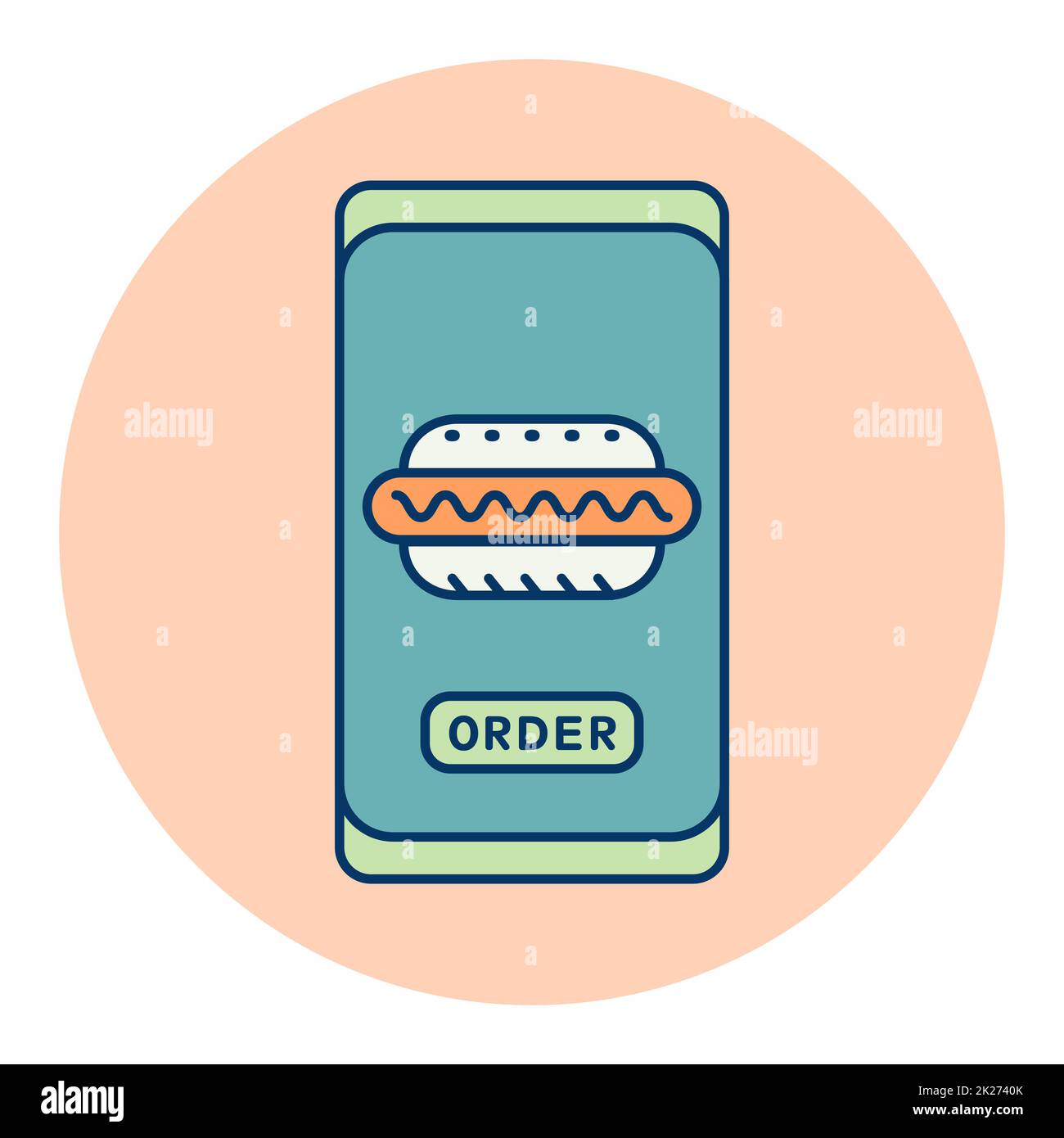 Fast food delivery service vector icon Stock Photo