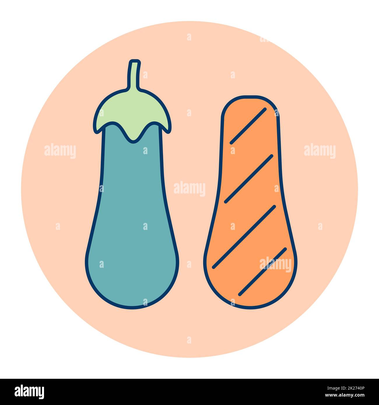 Grilled eggplant vector icon. Barbecue and grill Stock Photo Alamy