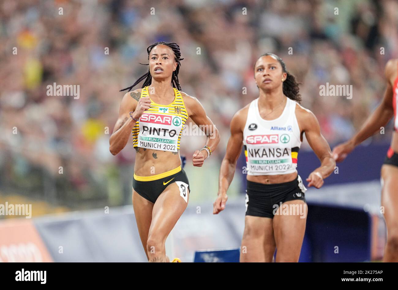 Tatjana Pinto participating in the 100 meters of the European Athletics