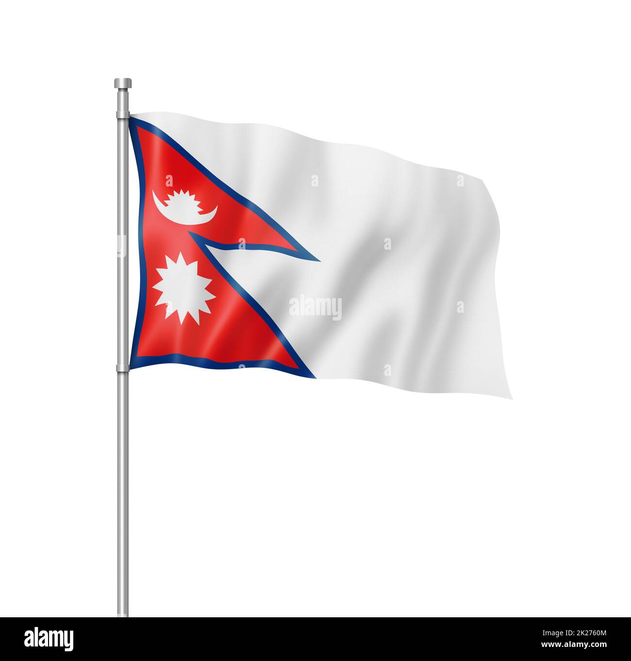 Nepalese flag isolated on white Stock Photo Alamy