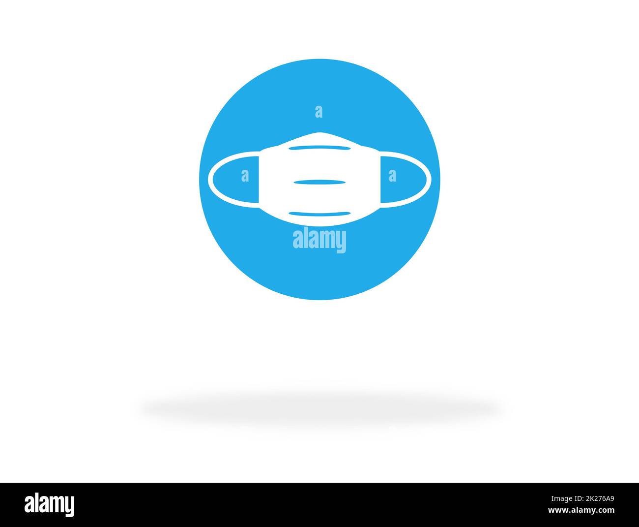 Mask required - Blue face mask symbol Stock Photo - Alamy