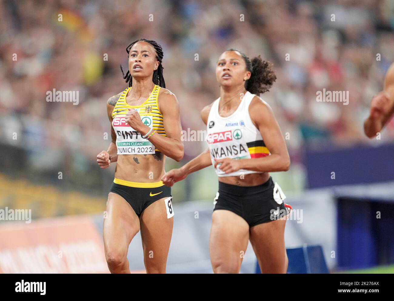 Tatjana Pinto participating in the 100 meters of the European Athletics